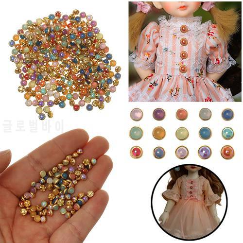 20/40pcs 4mm Mini Doll Buttons Cute Tiny Pearl Buckle Doll Belt Buckle for DIY Doll Clothes Bag Shoes Decor Clothing Accessories