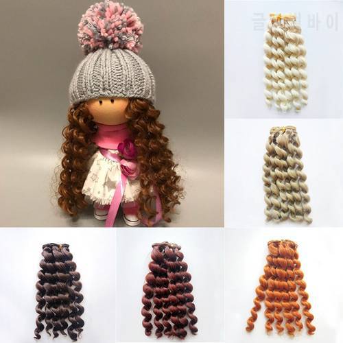 1pcs 20*100cm Screw Curly Hair Extensions for All Dolls DIY Hair Wigs Heat Resistant Fiber Hair Wefts