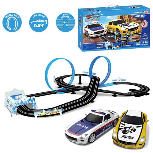 1:64 Scale Electric Double Remote Control Car Racing Track Toy Autorama Professional Circuit Voiture Railway Slot Race Car Toy