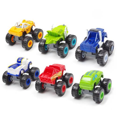 6pcs Blaze Car Toys 1:64 Vehicles Diecast Toy the Monster Machines Car Russian Miracle Crusher Truck Toys Racing Cars Mountain