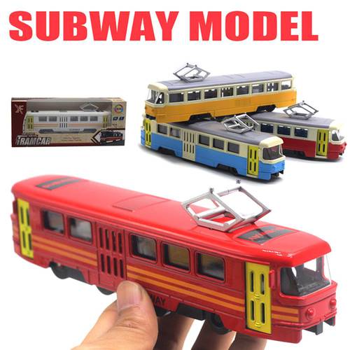 Diecast Classic Train Tram Toy Model Classical Locomotive Classical Train With Pull Back Sound Light LED Music Toy For Kids Gift