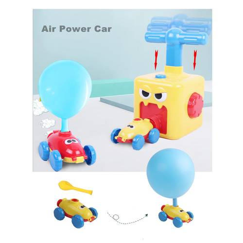 Inertial Air Power Balloon Car Puzzle Fun Education Kids Car Toys Mini Plastic Air Pump Power toys Science Experiment Toys