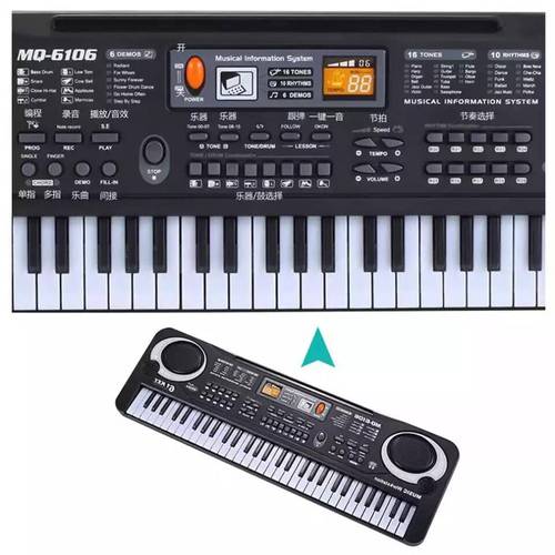 Multi-functional Mini Electronic Piano with Microphone 61 Keys Toy for Children Digital Music Electronic Keyboard
