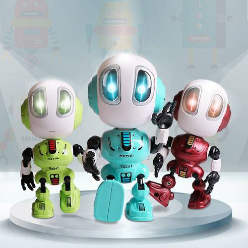 Smart Talking Robot Toy DIY Gesture Electronic Action Figure Toy Head Touch-Sensitive LED Light Alloy Robot Toys For Kids Gift
