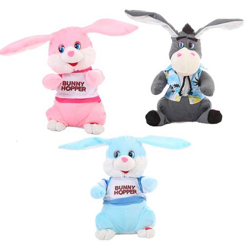 30cm Electric dancing Donkey robot Plush toy rabbit singing toys Swing robot toy model electric musical action figures toys