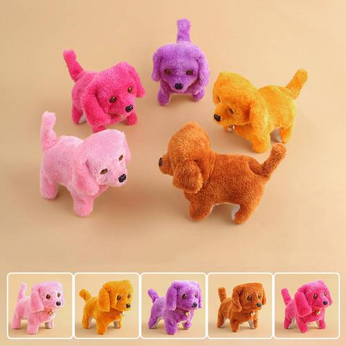 Multifunctional Electronic Walking Plush Colorful Dog Pet Dolls Barking Mimicry Interactive Kids Stuffed Toys Children