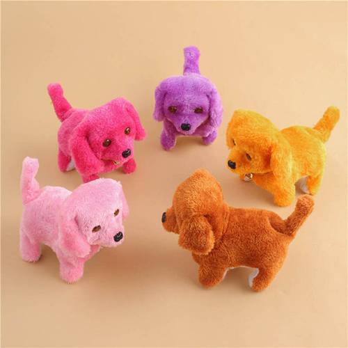 Cute Walking Barking Toy Funny Electric Short Floss Electric Moving Dog Children Kids Toys NSV775