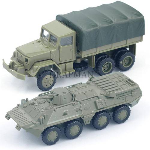 1:72 4D Assemble Car M35 Truck Soviet BTR 80 Wheeled Armored Vehicle Rubber-free Assembly Model Military Toy
