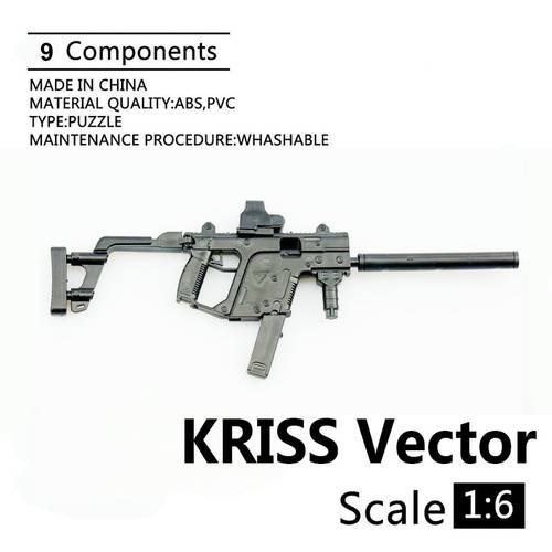 1:6 KRISS Vector Submachine Gun Plastic Assembled Firearm Puzzle Model For 1/6 Soldiers Military Weapons Building Blocks