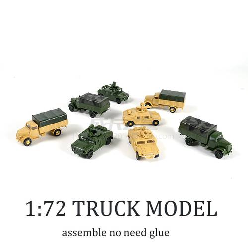 1:72 4D Hummer Missiles Lightning Truck Free Glue Assemble Model Military Children Toy Boy Gift