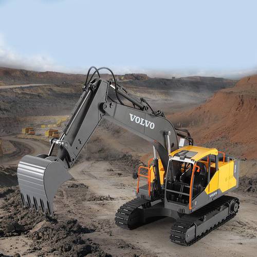 RC Excavator 1:16 Alloy Excavator 17CH Big RC Trucks Simulation Excavator Electric Remote Control Vehicle Toy for Boys Kids Gift