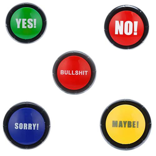 Answer Buzzer Vocal Toys Bullshit Button Yes No Sorry Maybe Sound Effect Prank Event Home Party Tool Education Toys For Children
