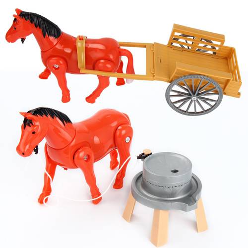 Electric Horse Pony Rotating Toy Around the Pile Developmental Gift White Red colors Electronic Pets for kids