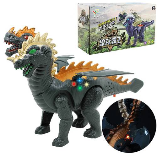 2020 New Two Head Electric Light Sound Dinosaur Toys Boy Toy Gift Jurassic