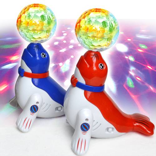 Electric Sea lion acrobatics ball 3D light projection Electric Universal Puzzle Animal Toys Electric Pet Toys Music Toys