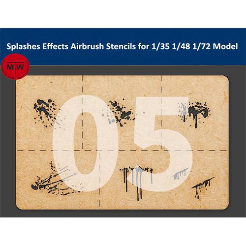LIANG-0005 Special Splashes Effects Airbrush Stencils Tools for 1/35 1/48 1/72 Military Model Kits