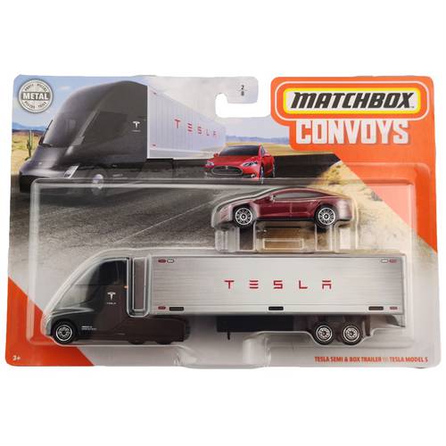 Matchbox Convoys TESLA SEMI BOX TRAILER and TESLA MODEL S Collector Edition Metal Diecast Model Car Toys