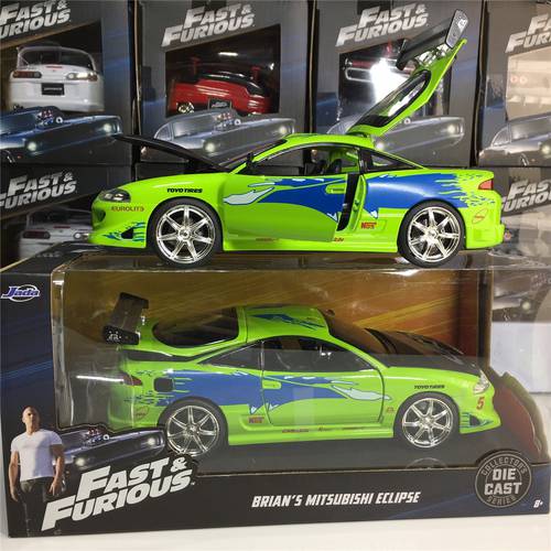 JADA 1/24 Fast and Furious Cars BRIANS Mitsubishi Eclipse Collector Edition Metal Diecast Model Cars Kids Toys
