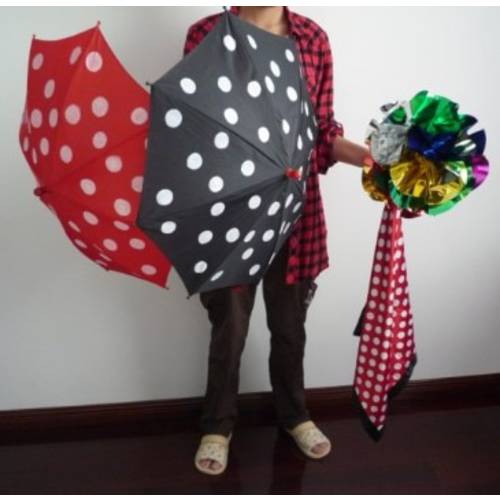 Polka Dot Silk & Umbrella Sets Magic Tricks Magician Stage Illusion Gimmick Mentalism Scarve Appear Umbrella Flower Ball Magia