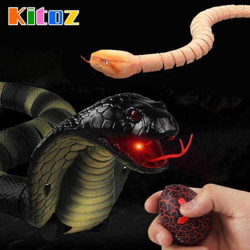 Kitoz RC Snake Naja Cobra Viper Remote Control Toy Infrared Simulated Animal Novelty Trick Terrifying Mischief Joke Gift