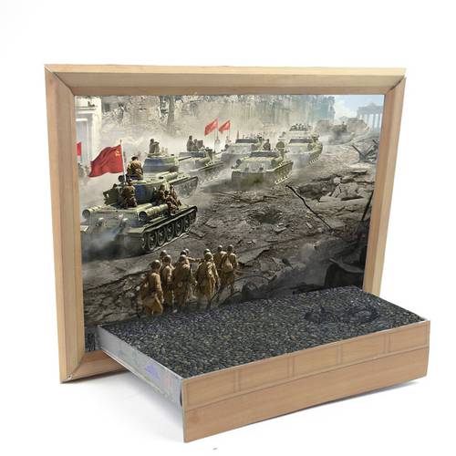DIY Paper Material Photo Frame and Scenery Products for 1:50 Tank Paper Models