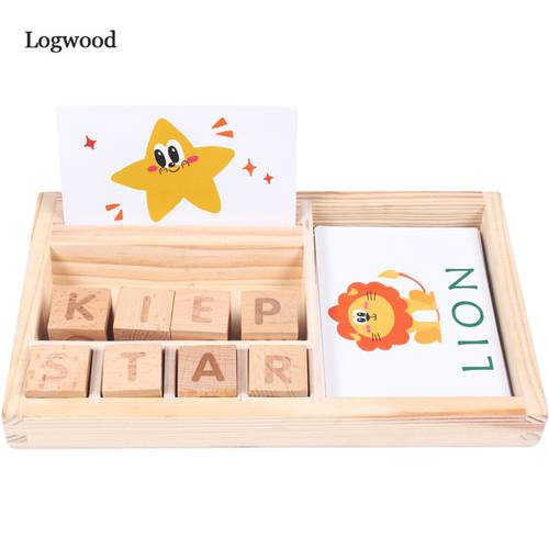 Wood Spelling Words Game Kids Early Educational Toys for Children Learning English Wooden Toys Montessori Education Toy