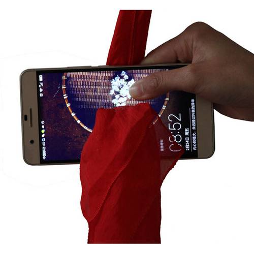 Scarf Through Phone Close-up Tricks Magie Funny Silk Thru Phone Trick Toys for Magicians Gag Toys Party Prop