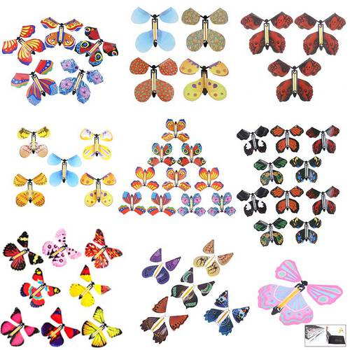 1/2/3/5/10pcs Magic Butterfly flying Card Toy with Empty Hands Butterfly Wedding Magic Props Magic Tricks color random