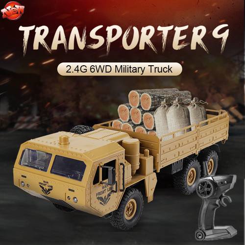 Simulation Military Electric RC Truck Model 1:16 2.4G 6WD 500G Load Driving Remote Control Military Truck 6x6 Off Road Trucks