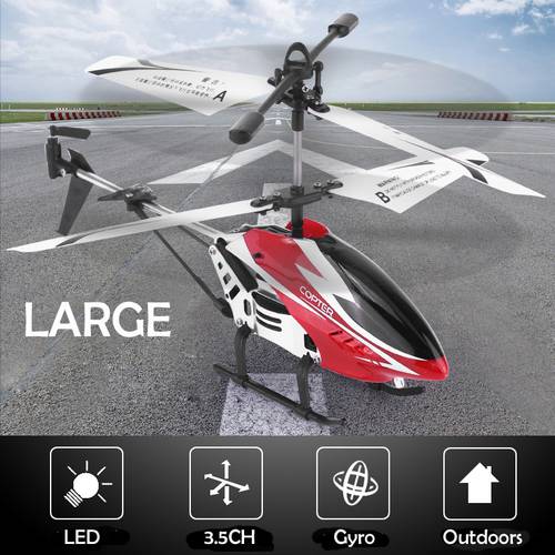 New 3.5CH Single Blade Large Remote Control metal alloy RC Helicopter with Gyro RTF for kids Outdoor Flying toys gift