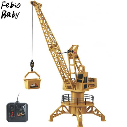 Strong Remote Control Truck Plastic Collection Engineering Crane Toy for Tower Crane Kids Gift