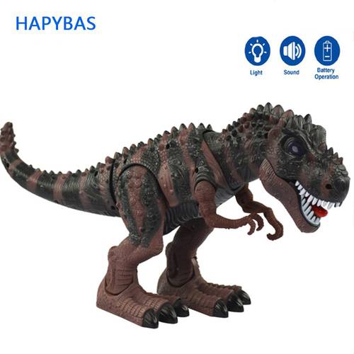 Model toy big tyrannosaurs rex walking electric animal battery operated flash eye Assemble for child kids