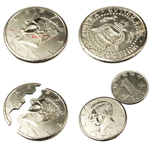 2016 New Close-Up Street Magic Trick Bite Coin Bite And Restored Half Dollar Illusion