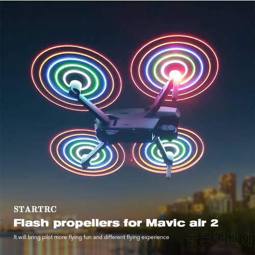 For DJI Mavic Air 2S LED Flash Propeller 7238F Low Noise Rechargeable Props Night Flying For DJI Mavic Air 2 Drone Accessories