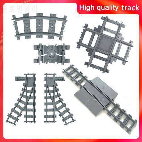 City Trains Train Track Rail Bricks Model Toy Soft Track& Cruved& straight For Kids Gift Compatible All Brands Railway