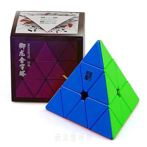 Yj Yulong V2M Magnetic Magic Pyramid Cube Stickerless Yongjun Magnets Triangle Puzzle Speed Cubes For Children Kids Gift Toy