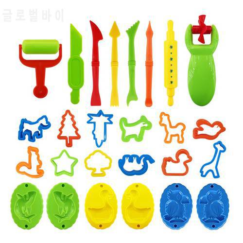 26pcs Play Dough Tools Kit DIY Plasticine Mold Modeling Clay Accessories Plastic Set Cutters Moulds Toys for Children Kids Gift