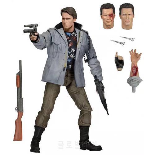 18CM The Terminator Figure War Damage Version Arnold Schwarzenegger Judgment Day T-800 Action Figure Collectible Model Toys Gift