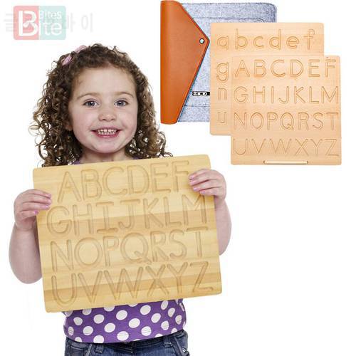 Montessori Language Toy Wooden English Alphabet And 0-9 Numbers Geometric Cognitive Writing Board Children Early Educational Toy