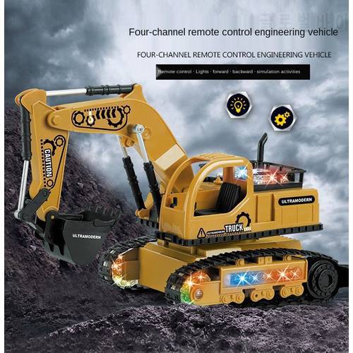 1:24 RC Truck RC Excavator crawler Tractor Model Engineering Car 2.4G Radio Digging Musical and Light Effects Kids Toy