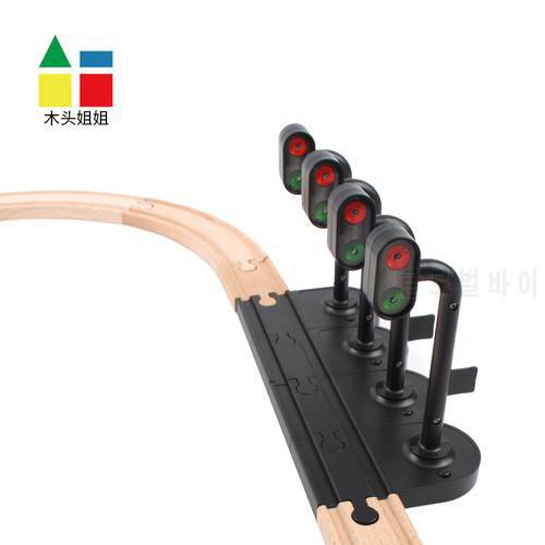 Transit traffic lights Signal Light Accessories Wooden Track Magnetic Train Accessories Compatible withTrains
