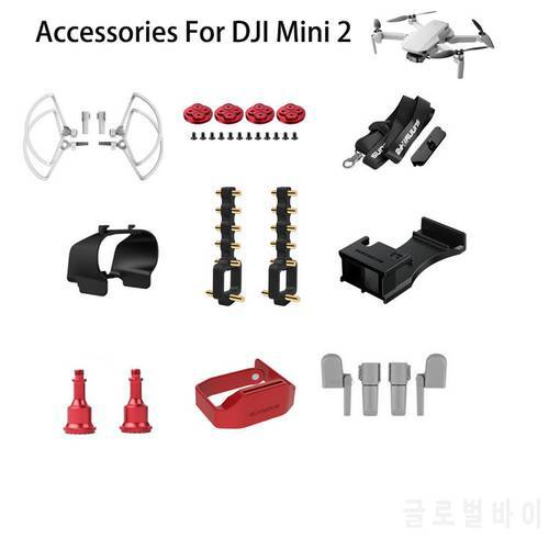 For DJI Mini 2 Landing Gear Lens Hood Props Holder Joysticks Lever Controller Strap Signal Booster accessories For mini 2 Drone