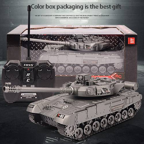 Original Four-Channel World Of Tanks Military Model Children Light Music Turret Rotating Tanks On Radio Control Toy Gift