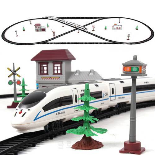 New Railway Electric Train Toy Rails Remote Control Railway With Train And Rails Electric Trains Toy Model Rc Trains Set Kids