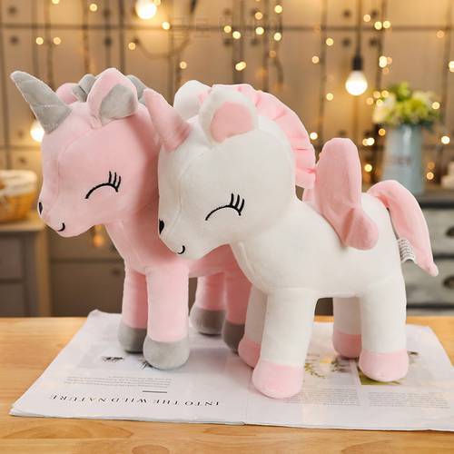 30cm Smiling Unicorn Plush Toys StuffedPink Jolly Unicorn Dolls Kids Appease Cushion Xmas/Birthday Gift Home Decoration