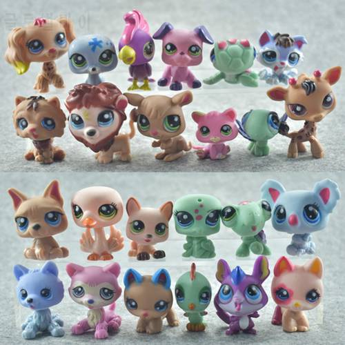 24pcs/set Cartoon Mini Little Animal Toy Cute Dolls Action Figures Cat Dog Horse Pet Shop Collection Desktop Decor Gift For Kids