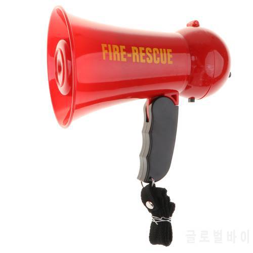 Fire fighter Officer Toy Megaphone w/ Siren Sound for Kids Fireman Role Play - Loud Clear Handle Strap Volume Control