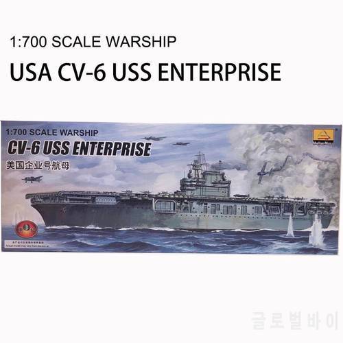 30CM Warship CV-6 USS Enterprise Aircraft Carrier Plastic Assembly Model Electric Toy