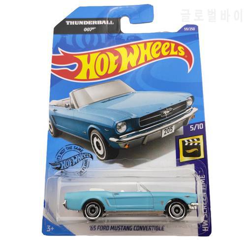 2020-59 Hot Wheels 1:64 Car 65 FORD MUSTANG CONVERTIBLE Metal Diecast Model Car Kids Toys Gift