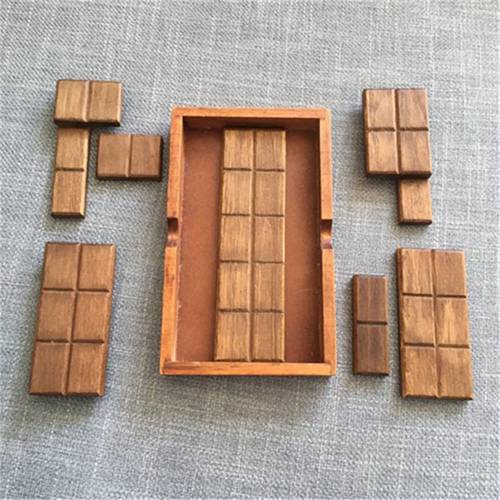 Classical Simulation Chocolate Wooden Puzzle Assembled Toy Magic Box Puzzle Block Jigsaw Puzzle